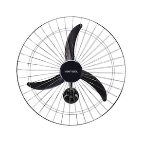 Ventilador De Parede Ventisol Oscilante New 60 Cm Metal Preta 1200rpm 127v