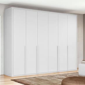 Guarda Roupa Casal Ambiente Imperatore 6 Portas 2 Gavetas Branco Brilho - Lopas