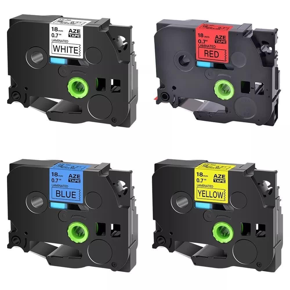 4 Fitas Coloridas Pack 18mm Para Brother Tz Tze-241 Tze441 Tze-541 Tze-641 Pt-1880w