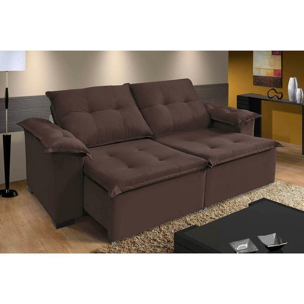 Sofá Berlin 5 Lugares 2,50cm - De Casa Décor E Estofados Marrom