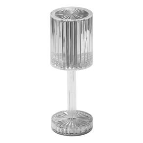 Luminária Led Abajur Acrílico Transparente Recarregável