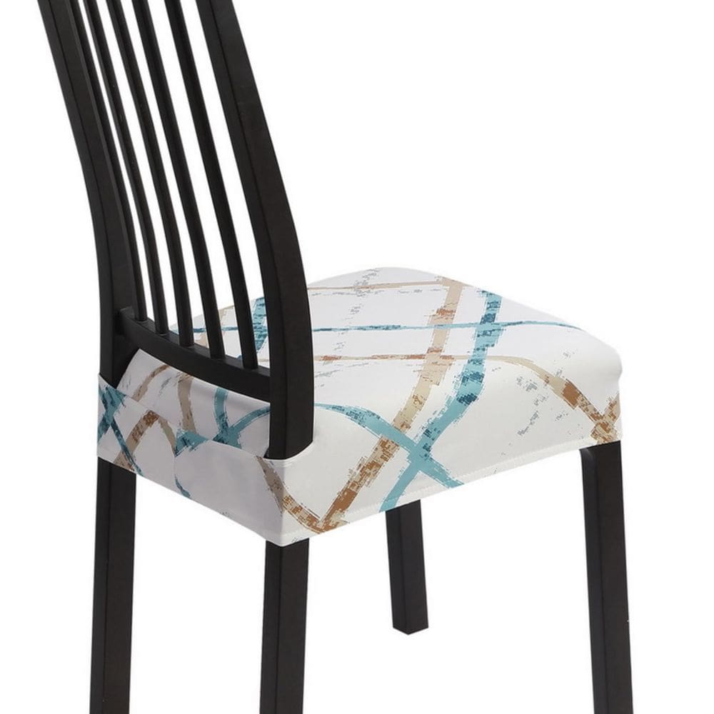 Capas de assento para cadeiras de jantar SearChi Stretch, conjunto de 4 geométricas