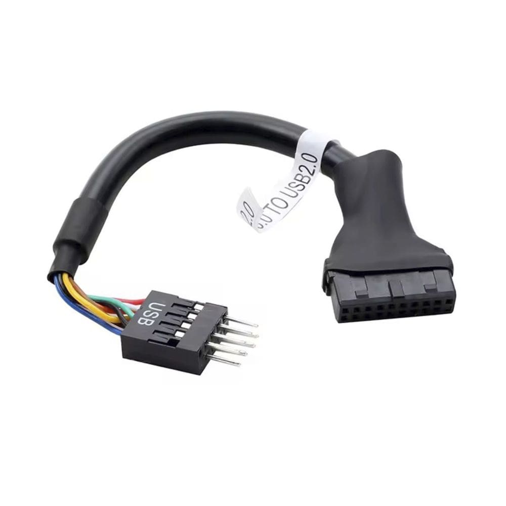 Cabo Adaptador USB 3.0 20 Pinos para USB 2.0 9 Pinos Macho – Conversor Interno para Placa-Mãe e Painel Frontal