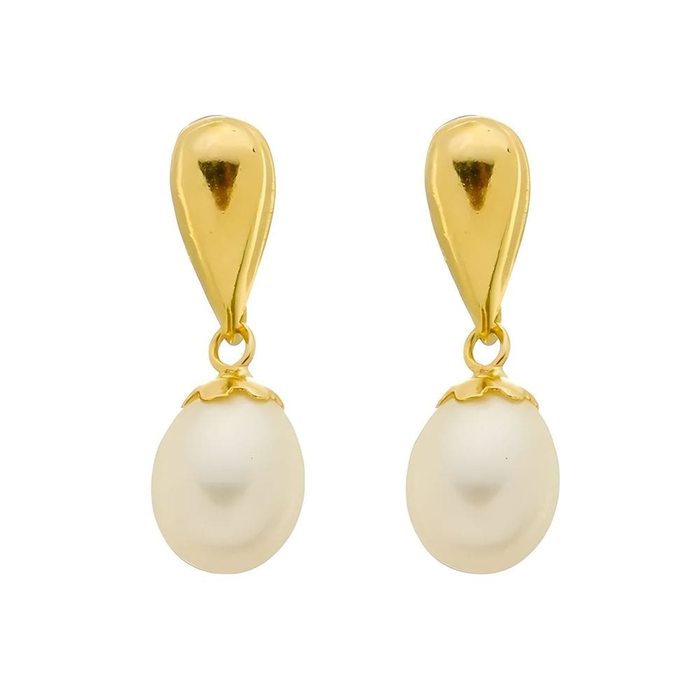 Brincos Perola Ouro 18k 750 Feminino Biwa 5mm