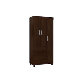 Guarda Roupa Solteiro 3 Portas E 2 Gavetas Wind Ébano Touch - Demóbile