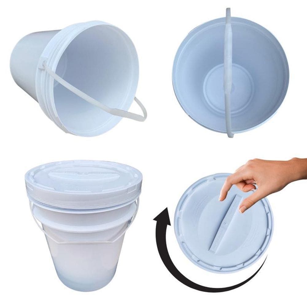 Balde Para Brinquedos 20 Litros E Tampa Rosca - Kit 6 Pçs