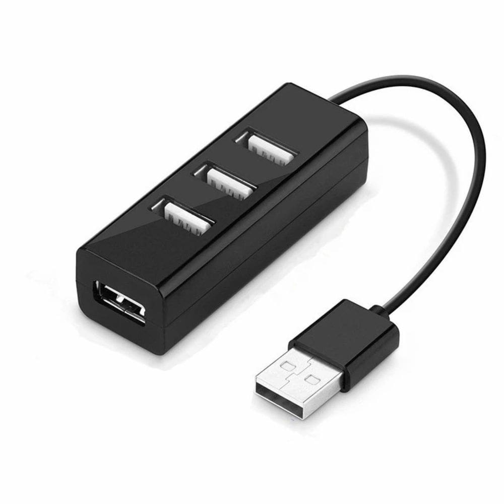 Hub USB 2.0 4 Portas Portátil Slim Alta Velocidade 480Mbps para PC, Notebook, Smart TV e Mais
