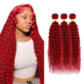 Pacotes de cabelo DiexRlamx Burgundy Kinky Curly 60 cm 3 pacotes