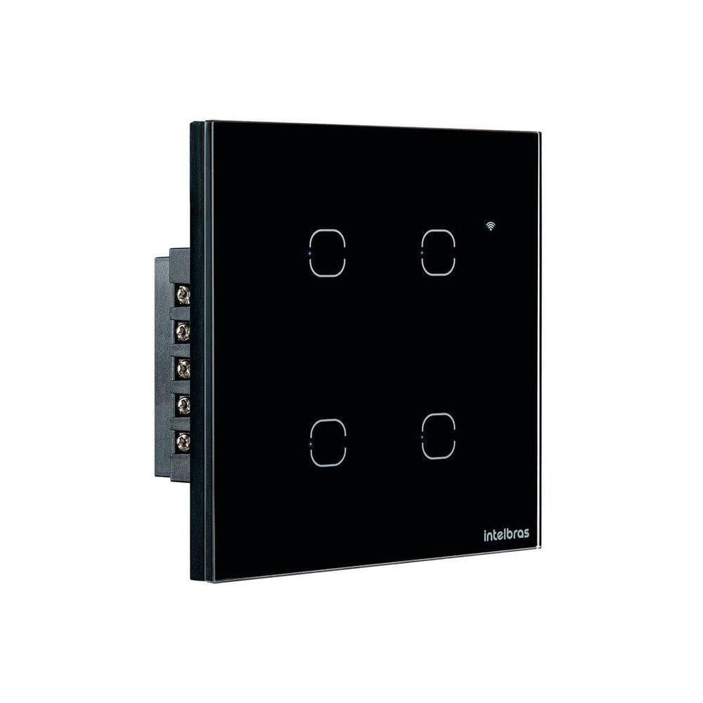 Interruptor Smart Wi-fi Touch 4 Teclas Preto Ews 1004