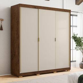 Guarda Roupa Casal 3 Portas 4 Gavetas Porto Imbuia-fendi