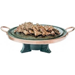 Kit Fondue Pedra Sabão Completo 8 Pçs Chapa 27 Cm