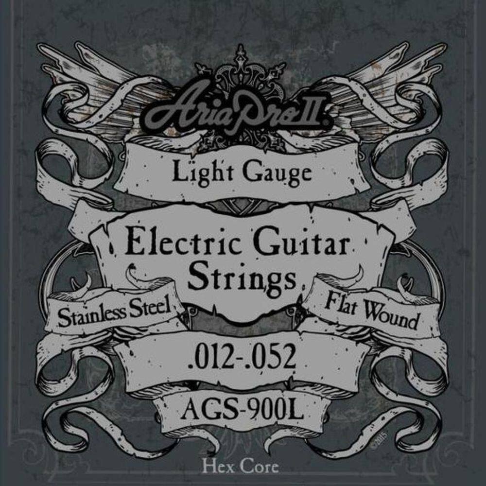Encordoamento Para Guitarra Flat Wound .012 Ags900l Aria Pro