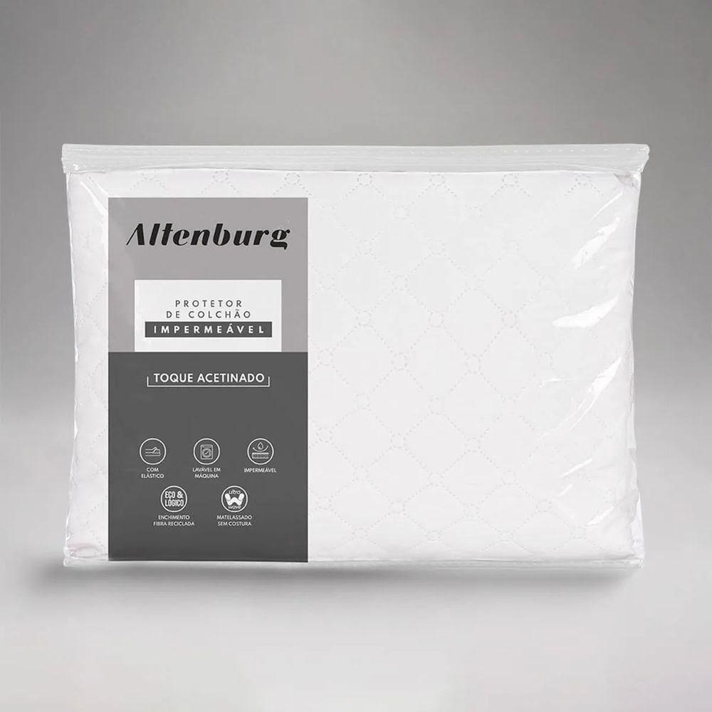 Protetor De Colchão King Altenburg Impermeável Toque Acetinado Branco