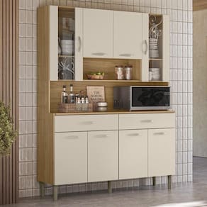 Armário De Cozinha Compacta Mdf 8 Portas Golden Plus Freijó-soft