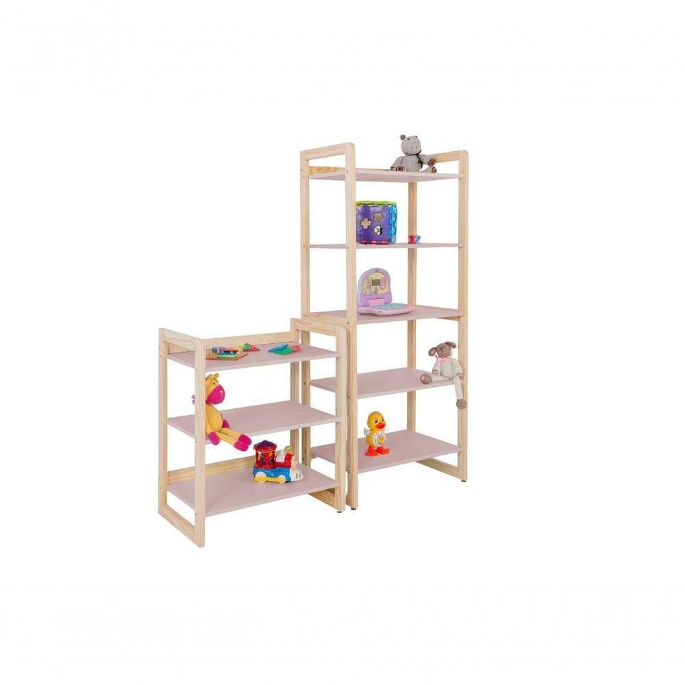 Conjunto Estantes Multiuso Colorê Infantil Rose