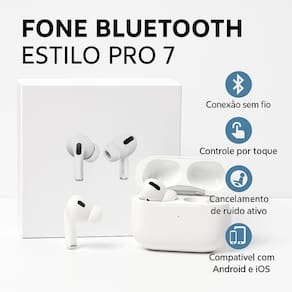 Fone Bluetooth Estilo Pro 7 com Borracha ? Touch, ANC, Última Geração