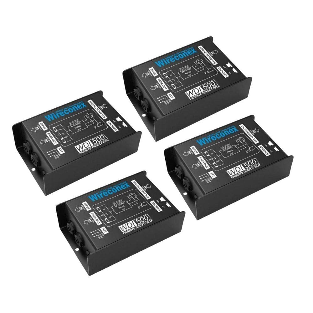 Kit 4 Direct Box Passivo Wireconex WDI 500 Casador de impedância