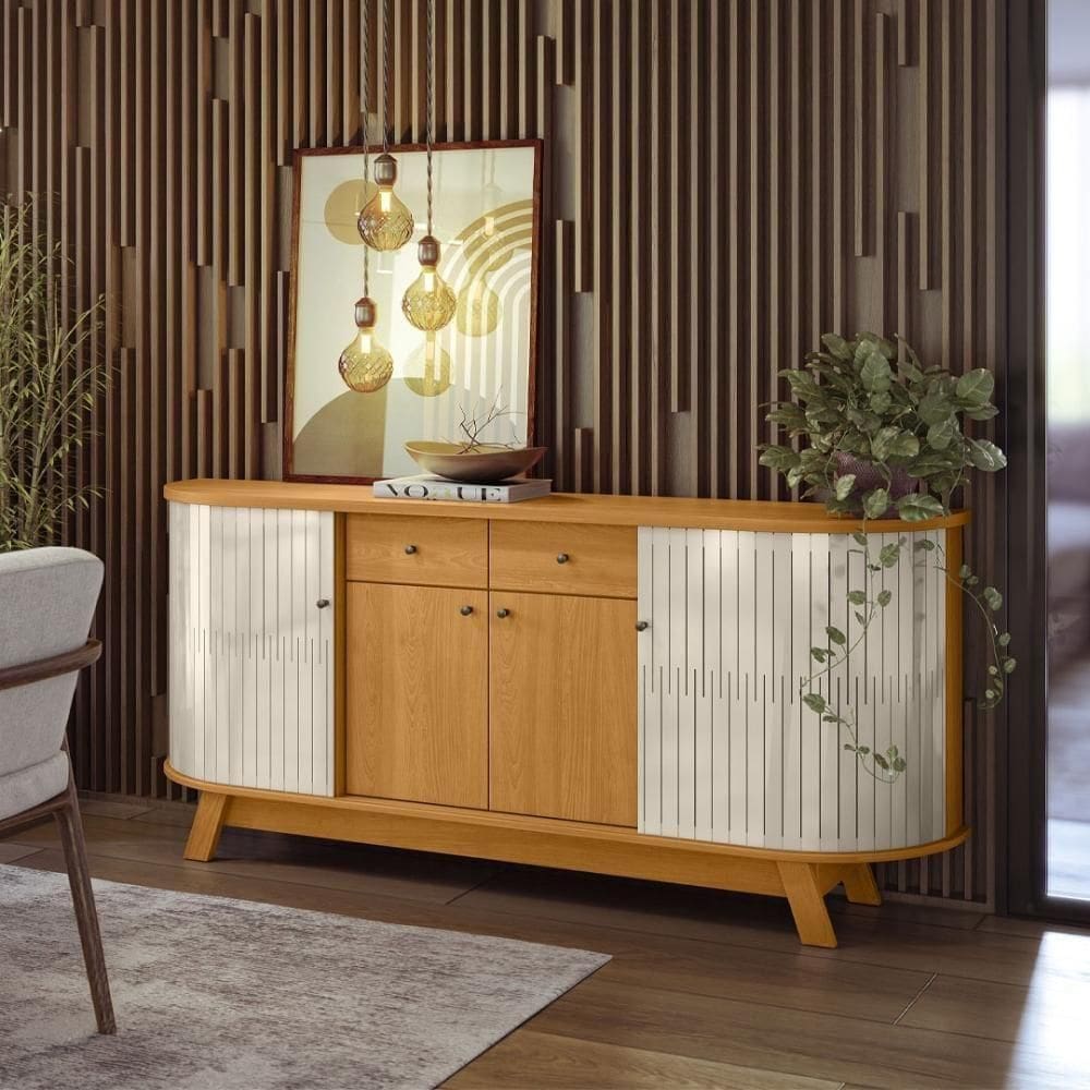 Buffet 4 Portas 2 Gavetas Mônaco - Cinamomo/off White