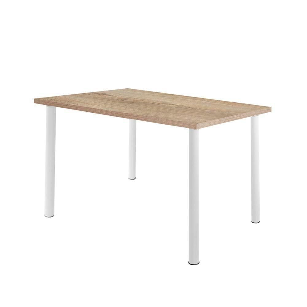 Mesa De Jantar Retangular 4 Lugares 110 Cm Branco Carvalho