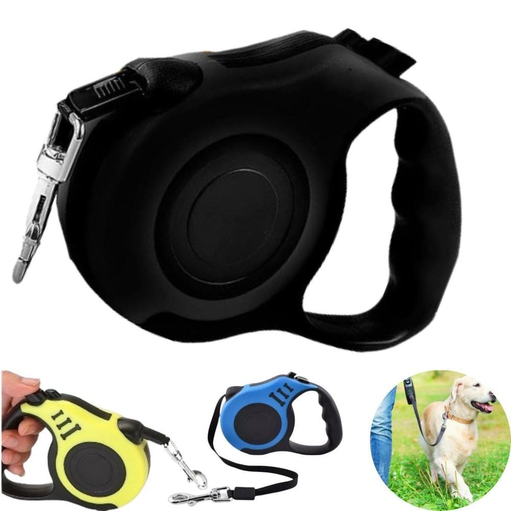 Coleira Retrátil Pet Azul Passeio Pets