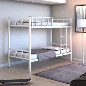 Beliche Solteiro Bruna 100% Aço Estilo Industrial Branco