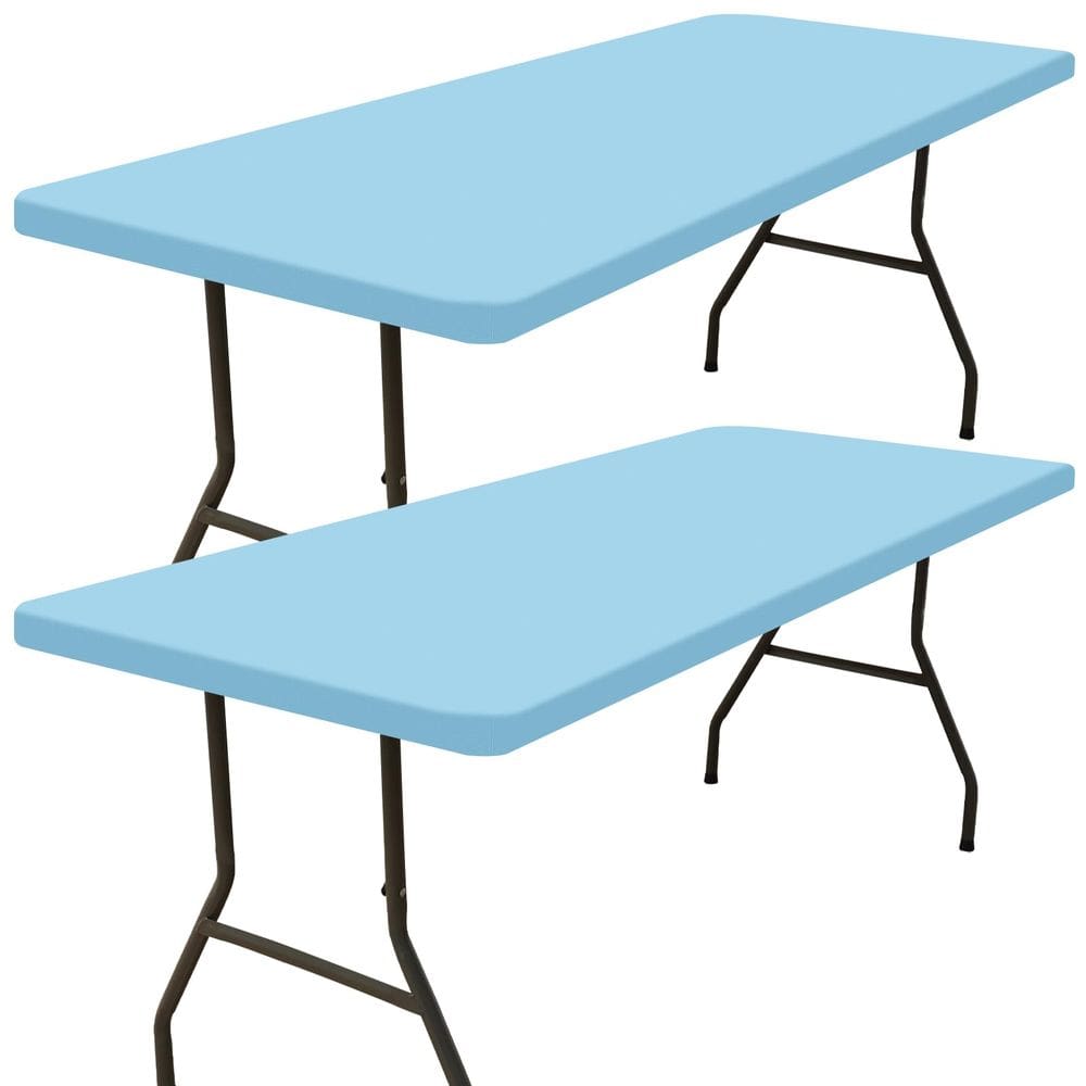 Toalha de mesa Smiry impermeável, elástica, ajustada para mesa de 6 pés, pacote com 2