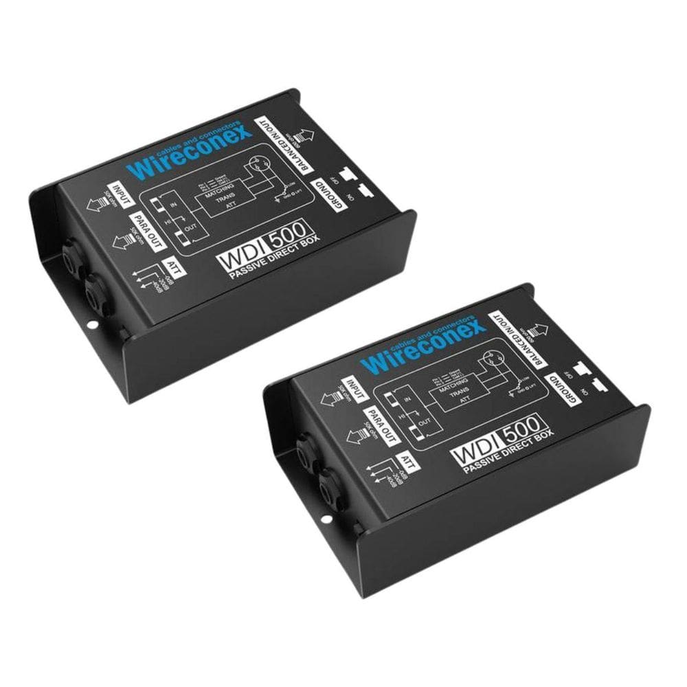 Kit 2 Direct Box Passivo Wireconex WDI 500 Casador De impedância