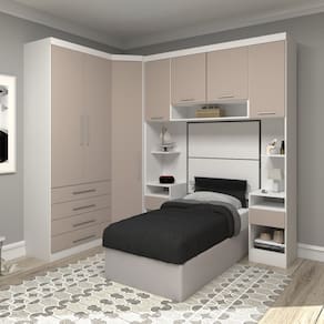 Guarda Roupa Dormitório Modulado Alpes Solteiro Canto - Roupeiro Luciane M06