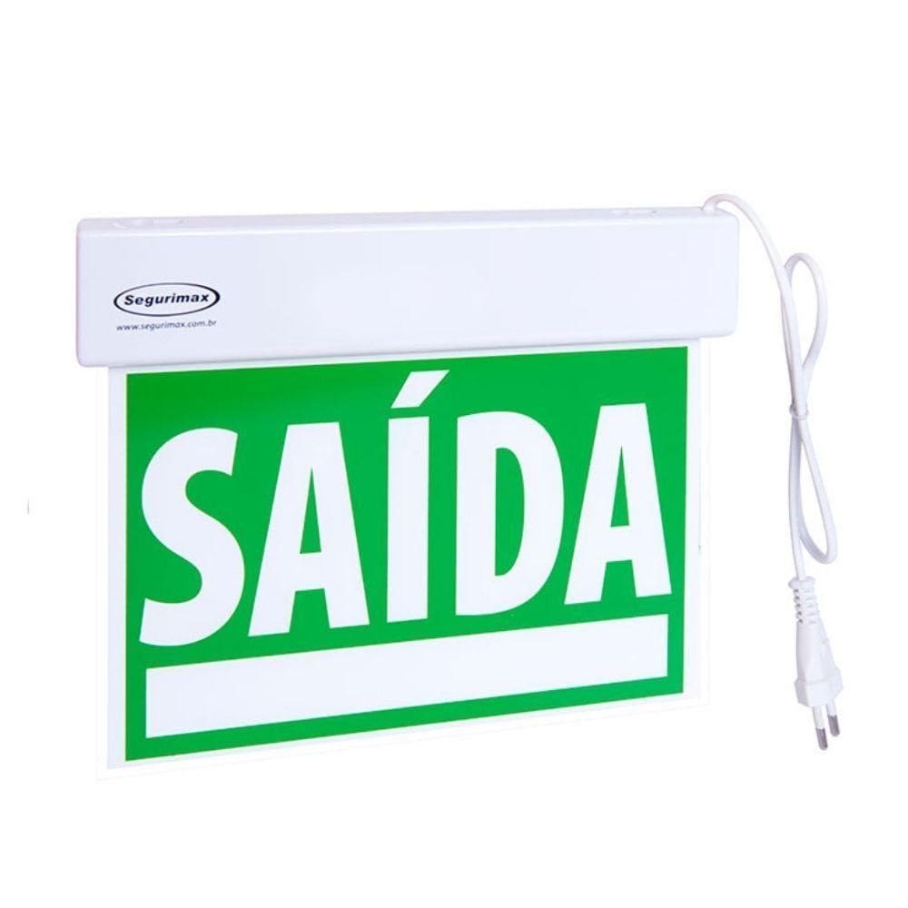 Sinalizacao De Saida Segurimax Slim Dupla Face Verde 24x18
