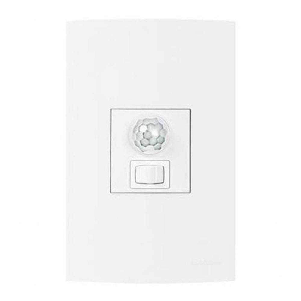 Kit Sensor De Presença Parede Embutir Com Interruptor Branco