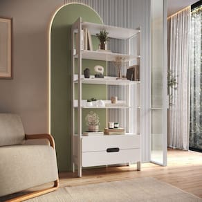 Estante Elvis com 2 Gavetas 100% Mdf Branco