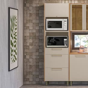 Torre Quente em Mdf para Cozinha 70cm Atena Jequitibá/Off White Fosco