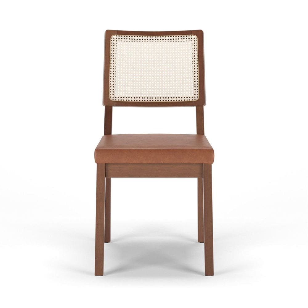 Cadeira com Pés em Madeira Natural Saga Natural/Caramel