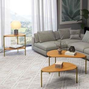 Mesa de Centro Orgânica 72cm X 51cm X 32cm Freijó Madeirado