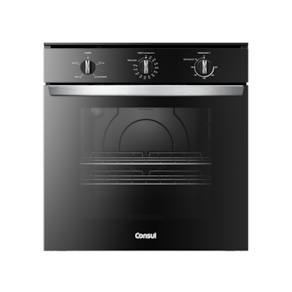 Forno de embutir elétrico Consul 84L preto com Timer Autodesligamento e Grill - COB84BE