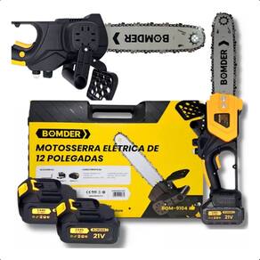 Motosserra sem fio +2 bateria 21V Recarregável Serra Corte rápido Galho Arvore BOM-9104