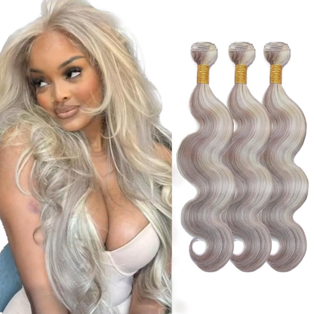 Extensões de cabelo HuxoWax 613 Body Wave 3 Bundles 40-50cm