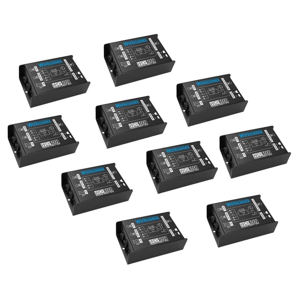 Kit 10 Direct Box Passivo Wireconex WDI 500 Casador de impedância