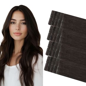 Extensões de cabelo: fita injetada COOKAYU, marrom escuro, 50 g, 20 unidades