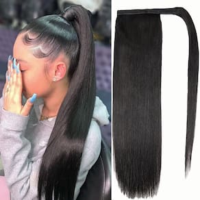 Clipe de cabelo humano SAKALAKA com extensão de rabo de cavalo para mulheres negras
