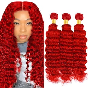 Pacotes de cabelo ZevPiul 22 cm Red Deep Wave Brazilian Virgin Remy