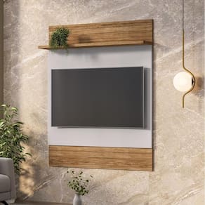 Painel Suspenso Guaratuba Sala Tv Até 48 Polegadas Cinamomo/Off White