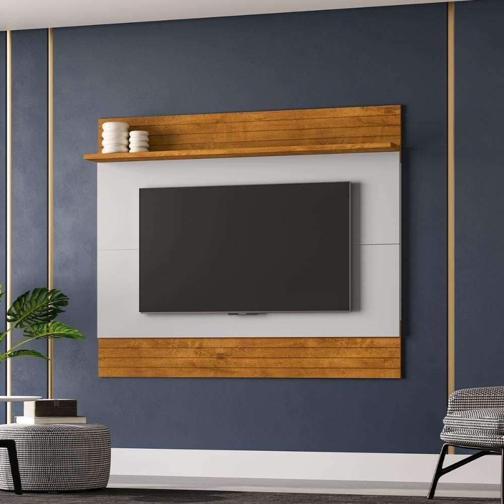 Painel Suspenso Aruana Sala Tv Até 65 Polegadas Naturale/Off White