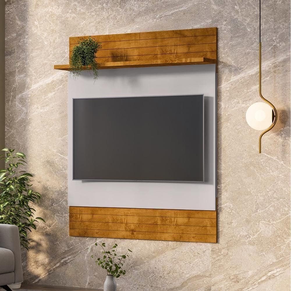 Painel Suspenso Guaratuba Sala Tv Até 48 Polegadas Naturale/Off White