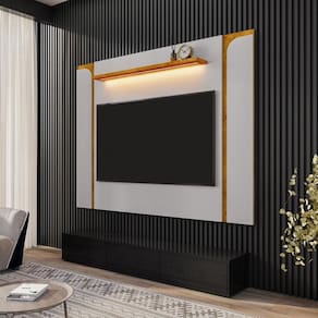 Painel Suspenso Maresias Sala Tv Até 75 Polegadas Off White/Naturale