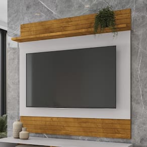 Painel Suspenso Guaruja Sala Tv Até 55 Polegadas Naturale/Off White