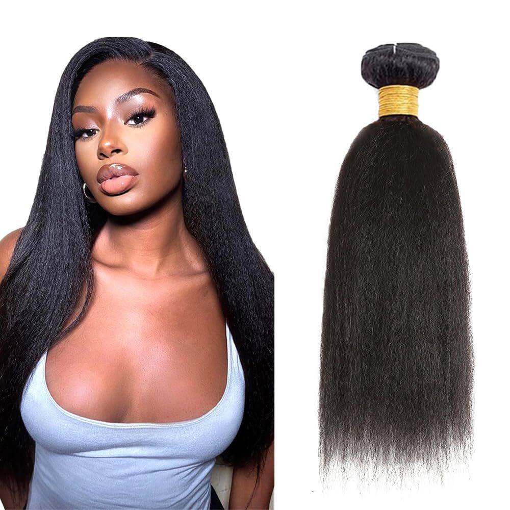 Pacotes de cabelo DiexRlamx Kinky Straight 30cm, preto natural
