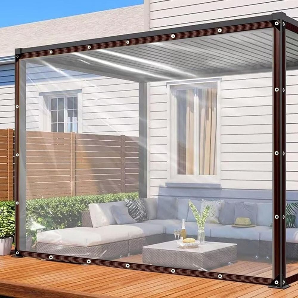 Lona transparente ADRUEKMV Heavy Duty Impermeável de Plástico de 2,4 x 6 m