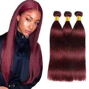 Pacotes de cabelo Vinmdonm Burgundy Straight 99J 55-55-55cm