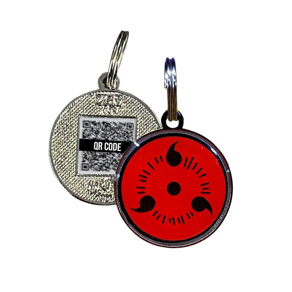 Sharingan PetCode Pingente De Identificação De Metal Para Coleira C/ QR Code Oficial VIZ